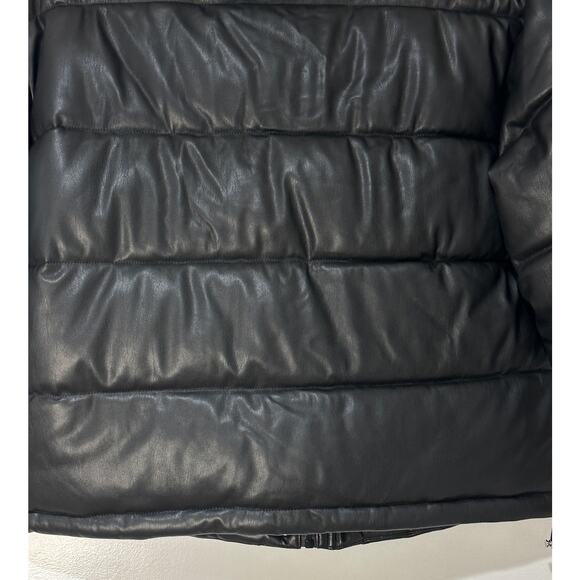 Avec Les Filles Faux Leather Black Puffer Jacket Size XS NWT Oversized - Picture 14 of 16